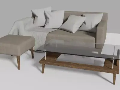 Living room set Free 3D model