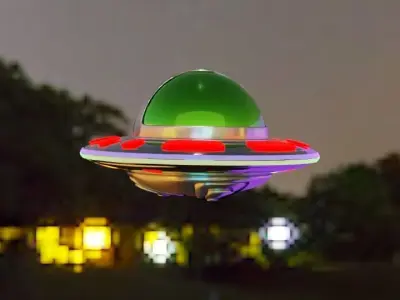 Alien Sci-Fi UFO Robot character Low-poly 3D model