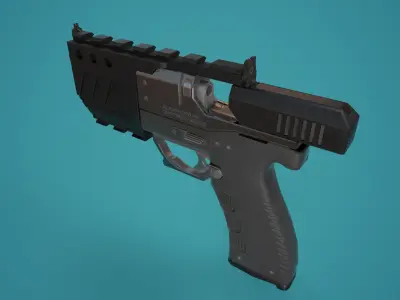 Sci-Fi Tactical Pistol FPS Low-poly 3D model