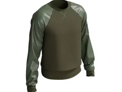3D Sweater Model with Glossy Sleeves 3D model