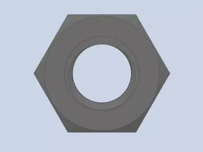 Hexagonal Nut M12 3D model