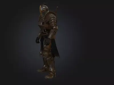 Scifi Medieval Knight - Heavy Metal Soldier Rigged Low-poly 3D model