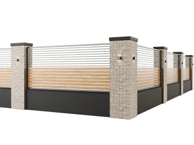 Modern fencing 3D model