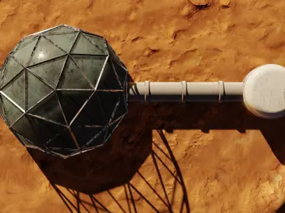 Mars base Low-poly 3D model 6
