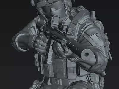 Elite Night Ops Assault Soldier STL Tactical Miniature Model 3D print model