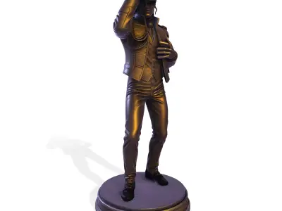 Realistic MJ PBR Legendary Pop King Statue 3D print model