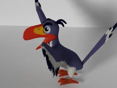 Zazu Bird  Low-poly 3D model