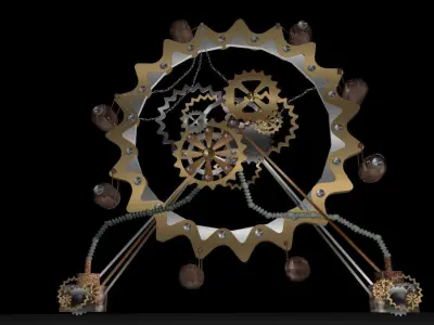 Big Wheel Low-poly 3D model