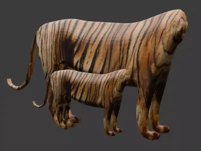 Low Poly Tiger 3D model Low-poly 3D model