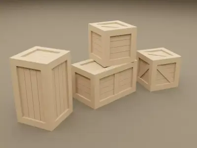 4 wooden crates 1-35 scale for military diorama 3D print model 3D print model