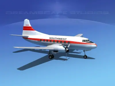 Martin 404 Soutwest Airways 3D model