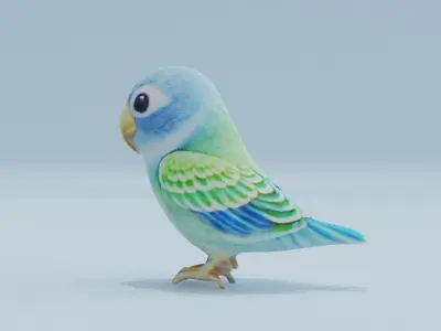 Parrot Parakeet Cute Low-poly 3D model