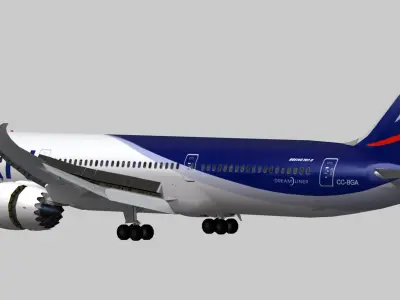 Boeing 787-9 LAN airlines livery Low-poly 3D model