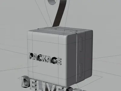 3D Illustration package delivered to location 3D model