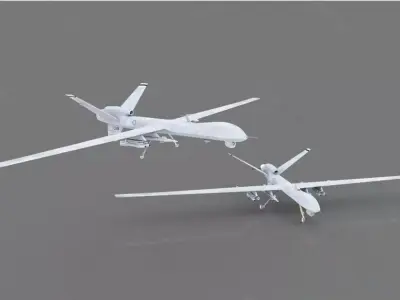 Inspection and Strike Integrated Drone Low-poly 3D model