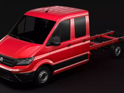 VW Crafter Chassi DoubleCab L3 2017 3D model