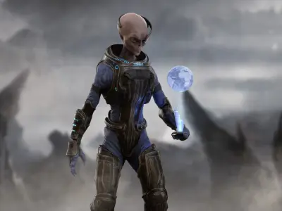 Sci Fi Alien  Low-poly 3D model