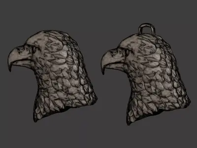 Eagle Head Pendant 3D print model