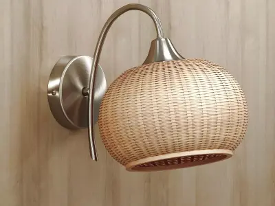 Rattan wall lighting Free 3D model