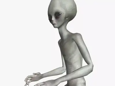 Super-Realistic Gray Alien 3D Animation - Shaking Hands 3D model purchase