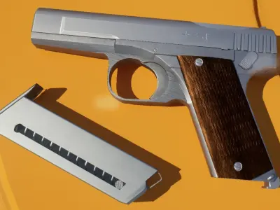 Hamada Type 2 Pistol Model With Blend 3D model