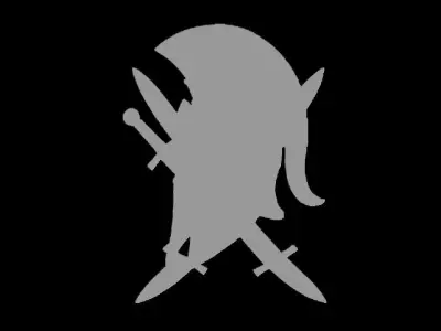 Spartan Helmet with Crossed Swords Sculpture 3D print model