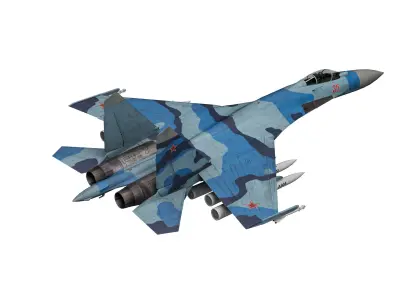  Su-35 Flanker-E Low-poly 3D model