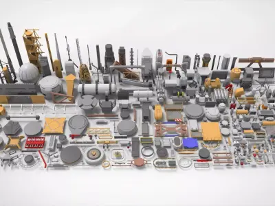 Sci-Fi architecture Elements collection 33 3D model