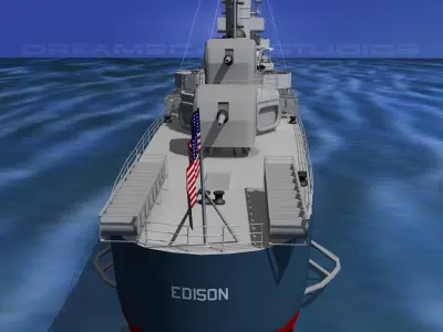 Gleaves Class Destroyer USS Edison DD439 3D model
