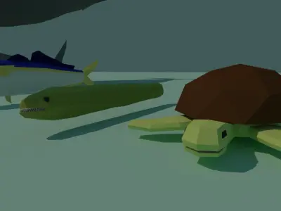 Low Poly Fish Pack Low-poly 3D model