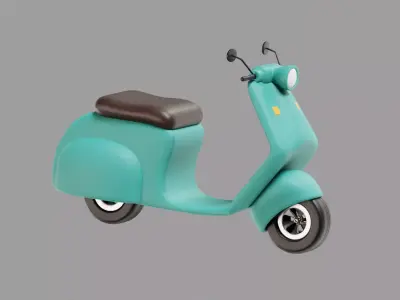 Scooter Cartoon Low-poly 3D model purchase