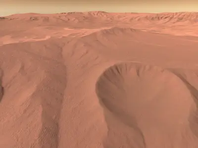 16K Seamless Mars Landscape Terrain - Smooth Erosion Free low-poly 3D model