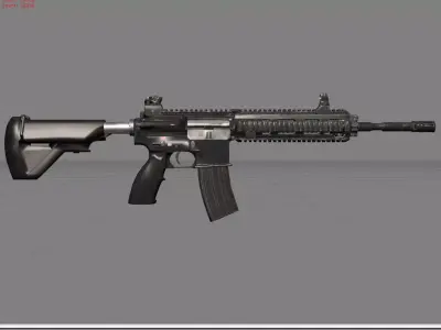 HK416 M4 Low-poly 3D model