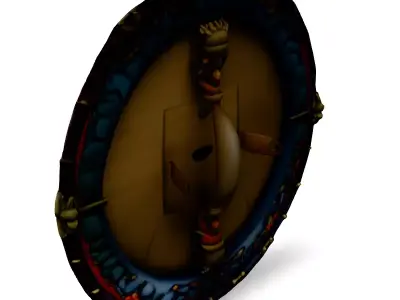 Stylized Fantasy Viking Shield Low-poly 3D model