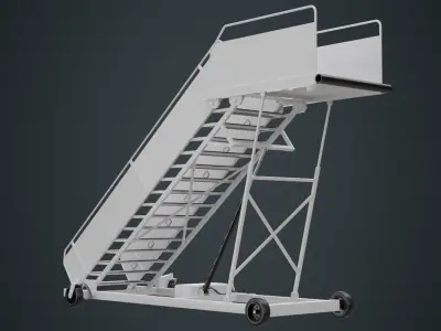 Airplane Stairs 1A Low-poly 3D model