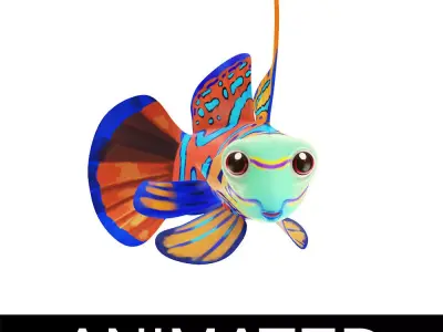 Dragonet Animated Fish  Low-poly 3D model