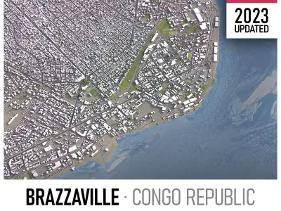 Brazzaville - 3D City Low-poly 3D model
