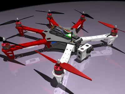 Multicopters Pack Low-poly 3D model