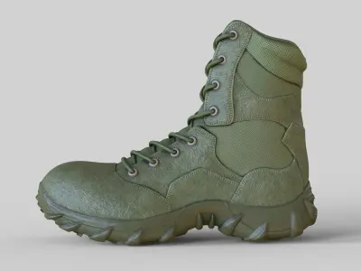 Boots Men Military Combat Low-poly 3D model