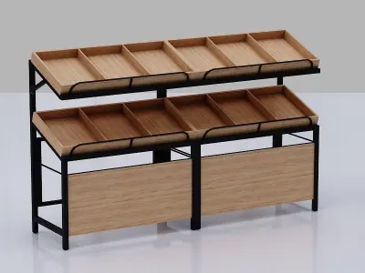 Stall model slat wall display rack Low-poly 3D model