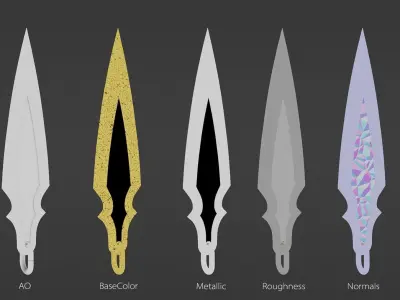 Chained Blades Low-poly 3D model