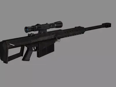 Modular Sniper Rifle MK Mjolnir Low-poly 3D Model Low-poly 3D model