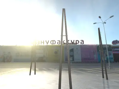 Wooden A-Pole with Ladder - Object 33 Low-poly 3D model