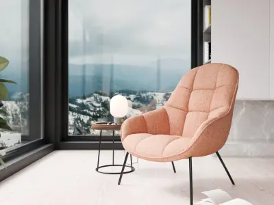  Replica Wendelbo Tang Armchair Model, Peach Pink 