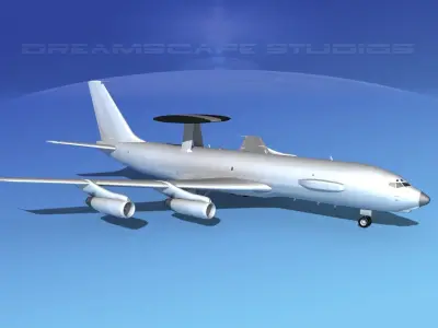 Boeing E-3C AWACS Bare Metal 3D model