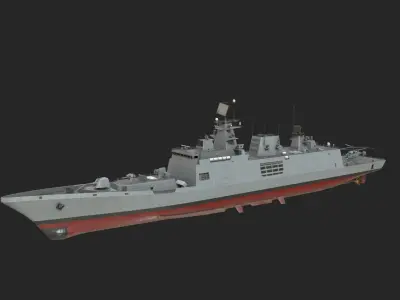 INS Shivalik-class Frigate Type P17 Project 17 Frigate Low-poly 3D model
