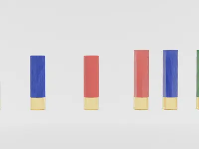 low-poly 12 gauge shotgun shells Low-poly 3D model