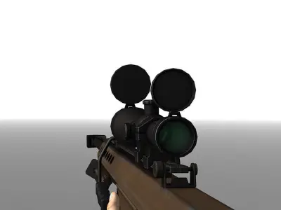 3DRT - Modern Firearms Animated - M107 Low-poly 3D model