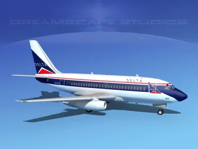 Boeing 737-100 Delta 3D model