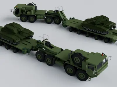 12 Military Vehicles Pack Collection - Game Ready Low-poly 3D model